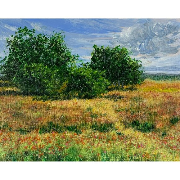 Spring Pathways 8" x 10"Acrylic Landscape Painting by Deb Bossert Artworks